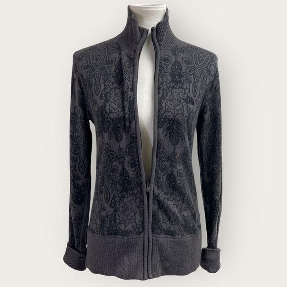 The North Face Wool blend Cardigan Sweater Jacket, Medium. full zip grey gray - Picture 5 of 13
